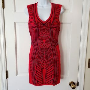 Red Bodycon Knee Length Dress Forever 21 Sz L NWT